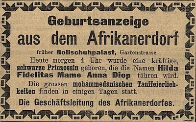 Werbeanzeige Afrikanerdorf