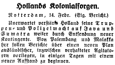 Hollands Kolonialsorgen
